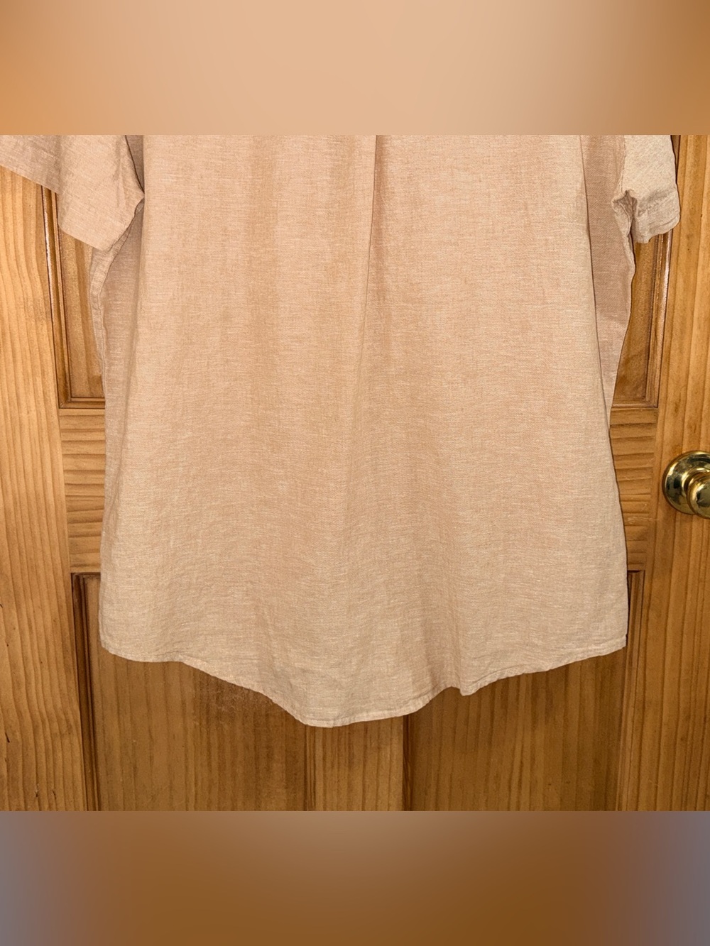 NWOT Tommy Hilfiger Beige Short Sleeve Button-Down Linen-Blend Shirt-XL-EC - Picture 9 of 11